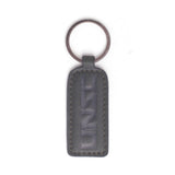 Unsc Logo Leather Embossed Tag Keychain, Black