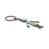 Rick With Moveable Head Metal Keychain, Multi-colour