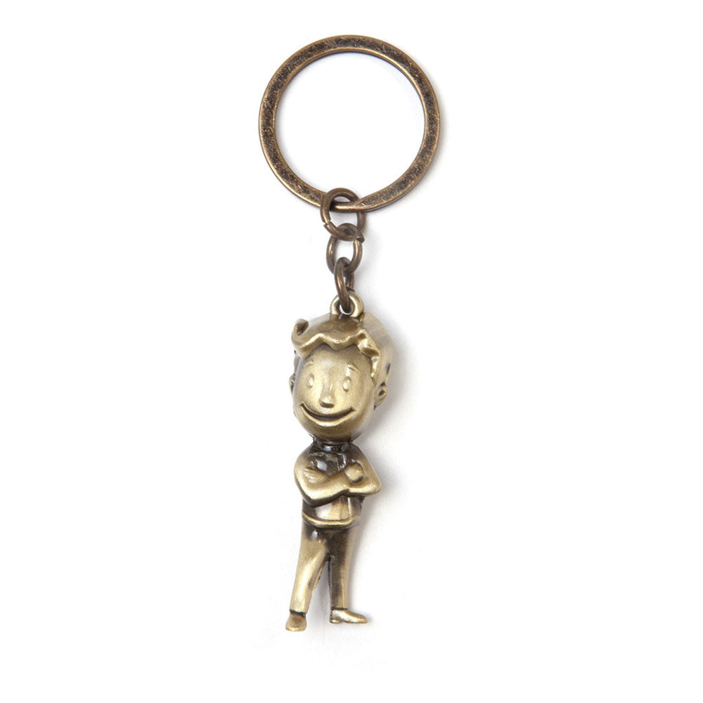 Golden Vault Boy 3d Metal Keychain, Unisex, Gold