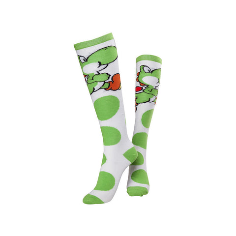 Super Mario Bros. Yoshi Knee High Socks, Female, Green-white