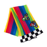 Super Mario Bros. Mario Kart Rainbow Road Knitted Fashion Scarf, One Size, Multi-colour