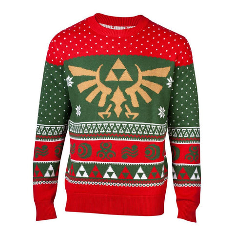 Legend Of Zelda Royal Hyrule Crest Christmas Knitted Sweater, Male, Extra Extra Large, Multi-colour