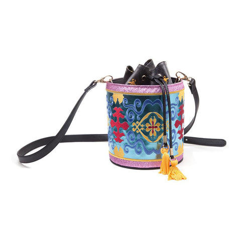 Aladdin Magic Carpet Glitter Drawstring Bucket Bag, Female, Multi-colour