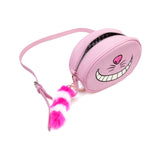 Alice In Wonderland Cheshire Cat Shaped Shoulder Bag With Shoulder Strap, Female, Pink