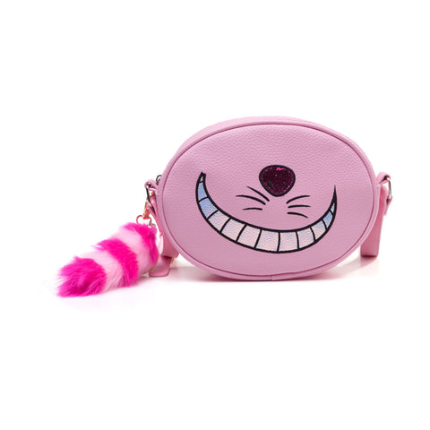 Alice In Wonderland Cheshire Cat Shaped Shoulder Bag With Shoulder Strap, Female, Pink