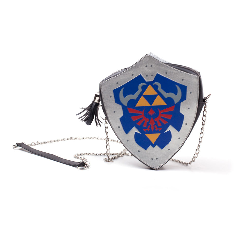 Legend Of Zelda Hylian Shield Shaped Shoulder Bag With Chain Shoulder Strap, Female, Multi-colour