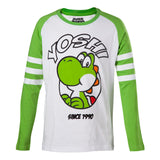 Super Mario Bros. Yoshi Since 1990 Long Sleeve Shirt, Kid's Boy, 110-116, Years 4 To 6, White-green