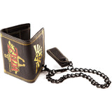 Legend Of Zelda Twilight Princess Faux Leather Royal Crest Tri-fold Wallet With Chain Attachment, Black