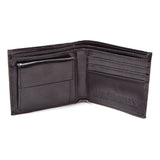 Bi-fold Leather Patch Wallet With Engraved Classic Logo, Male, Black