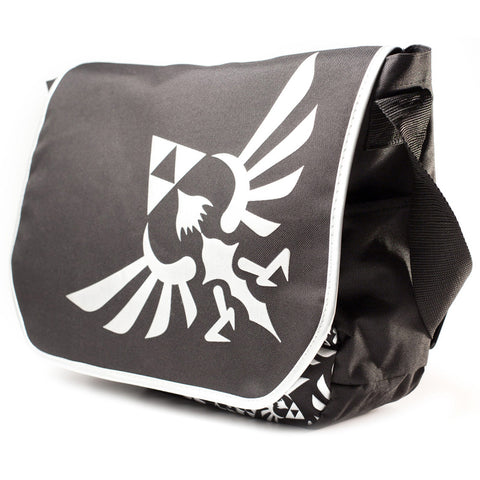 Legend Of Zelda Royal Crest Logo Messenger Bag, Black-white