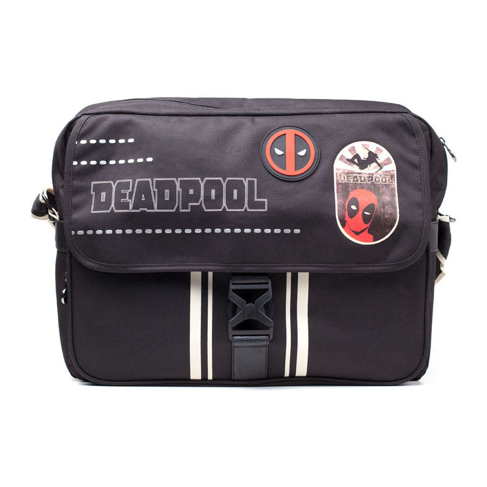 Deadpool Icon Printed Solid Messenger Bag, Black