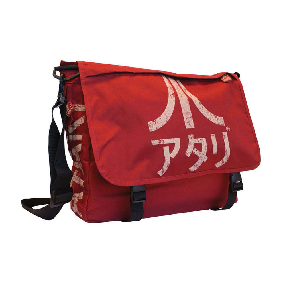 Messenger Bag With Japanese Logo, Unisex, Crimson Red