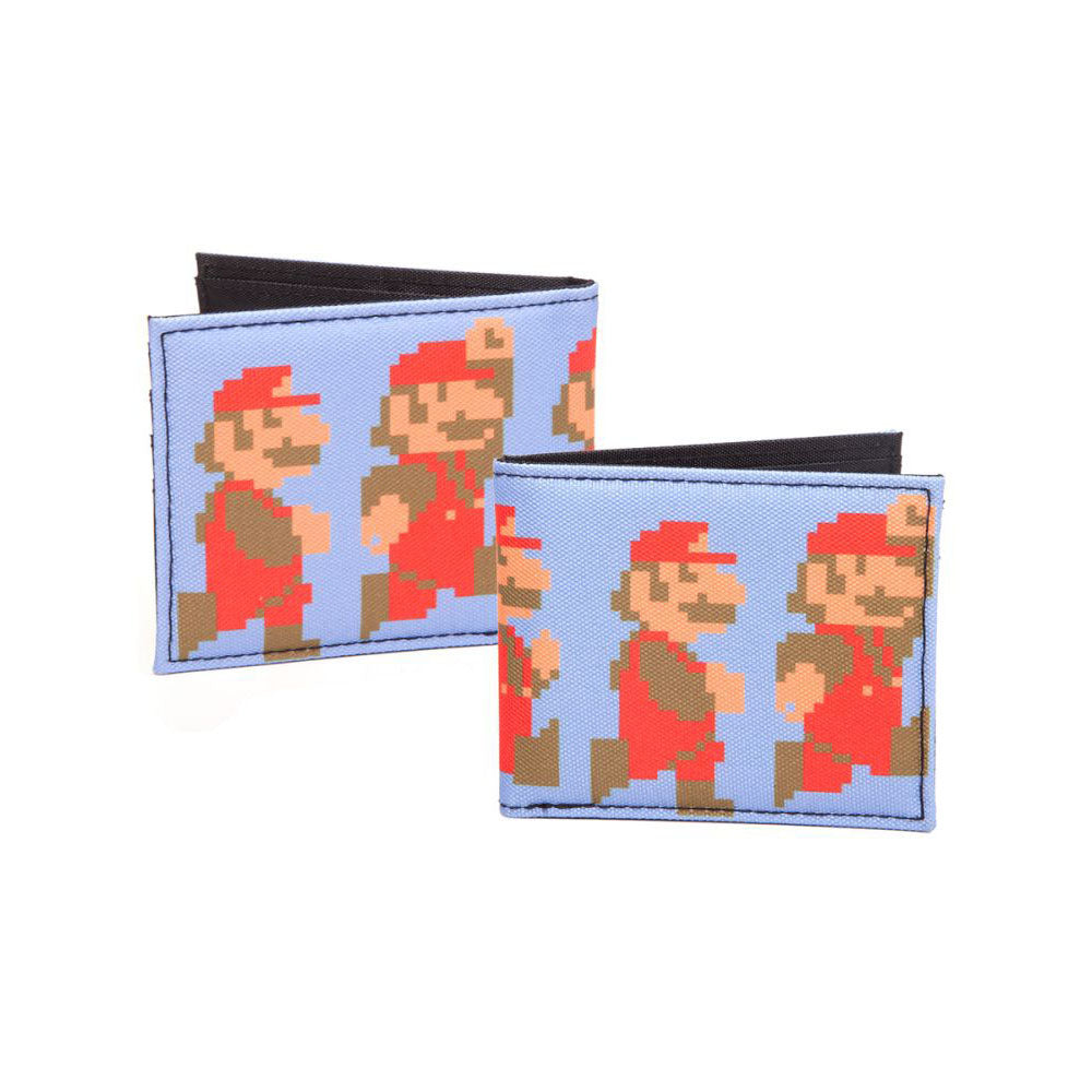 Super Mario Bros. Pixelated Running And Jumping Mario Bi-fold Wallet, Male, Multi-colour