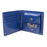 76 Embroidered Vault 76 Vintage Denim Bi-fold Wallet, Male, Blue