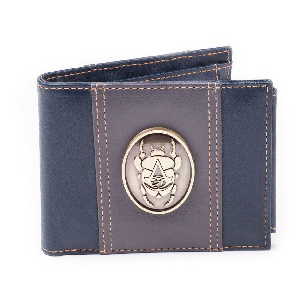 Origins Metal Scarab Logo Bi-fold Wallet, Male, Black