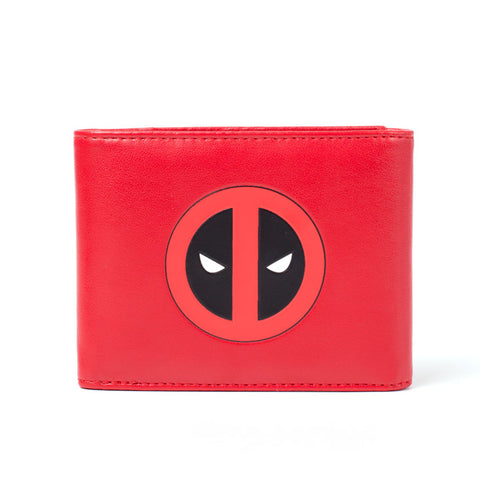 Deadpool Face Tri-fold Wallet, Male, Red-black