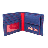 Nuka-cola Bottle Cap Denim Bi-fold Wallet, Male, Blue