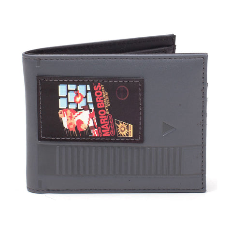 Super Mario Bros. Cartridge Bi-fold Wallet, Male, Grey-black