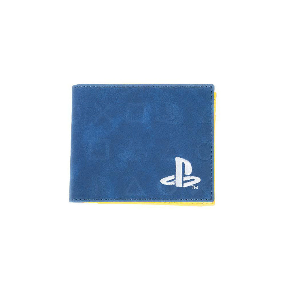 Playstation Icons All-over Print Bi-fold Wallet, Male, Blue-yellow