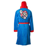 Super Mario Bros. Mario Bath Robe With Hood, Male, Extra Small-small-medium, Blue-red