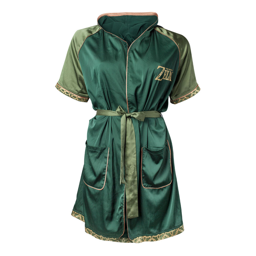 Legend Of Zelda: Breath Of The Wild Logo Satin Bath Robe, Female, Small-medium, Green