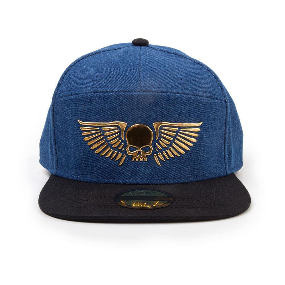 Space Marines Gold Logo Snapback Baseball Cap, Unisex, Blue-black