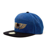 Space Marines Gold Logo Snapback Baseball Cap, Unisex, Blue-black