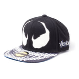 Venom Mask Snapback Baseball Cap, Unisex, Black-white