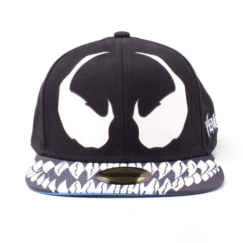 Venom Mask Snapback Baseball Cap, Unisex, Black-white