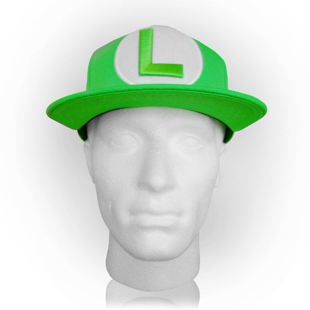 Super Mario Bros. Luigi Symbol Snapback Baseball Cap, Unisex, Green