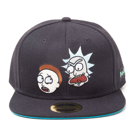 Characters Snapback Baseball Cap, Black-turquoise