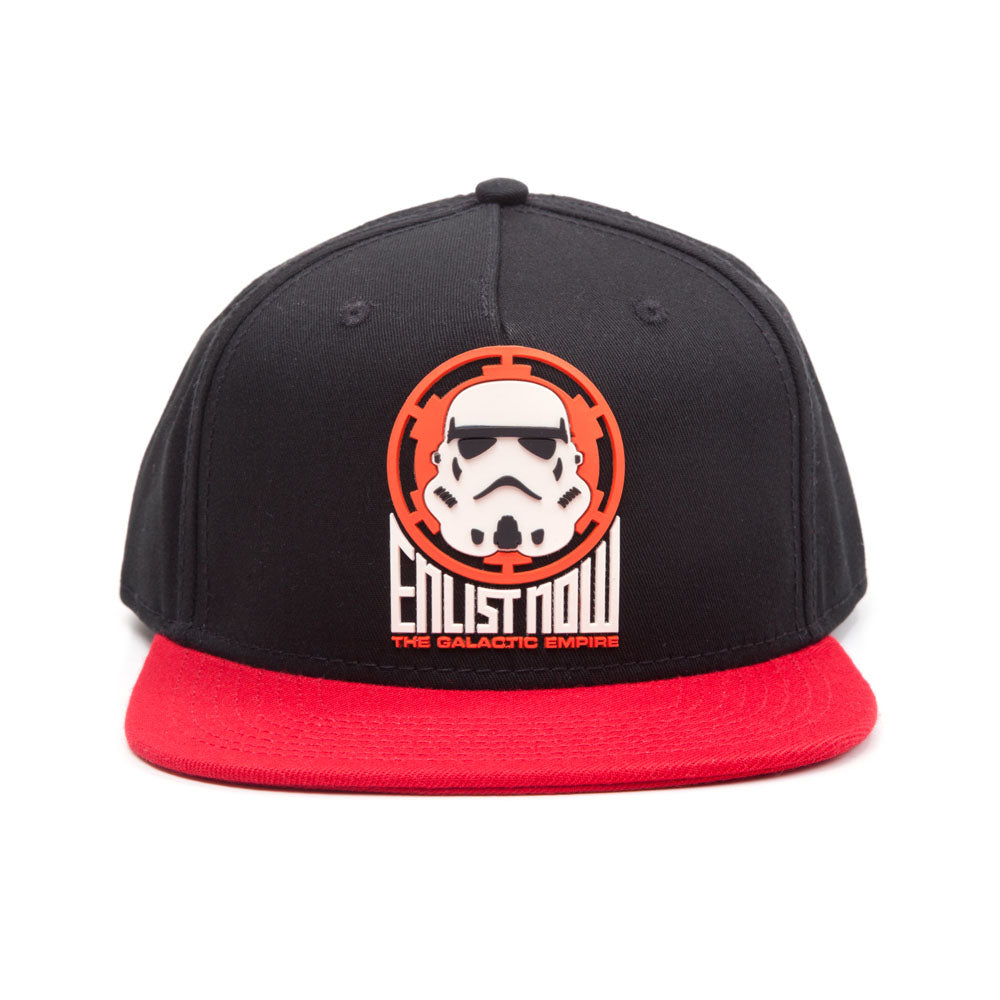 Enlist Now! The Galactic Empire Stormtrooper Logo Snapback Baseball Cap, Unisex, Black-red