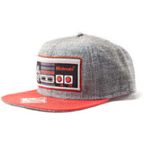 Original Embroidered Retro Nes Controller Snapback Baseball Cap, Grey-red