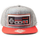 Original Embroidered Retro Nes Controller Snapback Baseball Cap, Grey-red