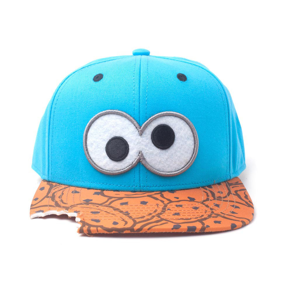 Cookie Monster Eyes With Cookie Bite Snapback Baseball Cap, Unisex, Blue-pattern