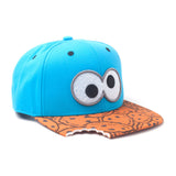 Cookie Monster Eyes With Cookie Bite Snapback Baseball Cap, Unisex, Blue-pattern