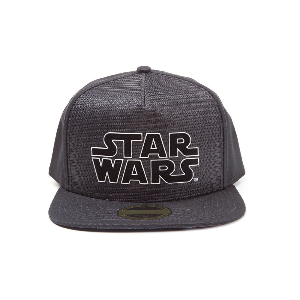 A New Hope Main Logo Snapback Baseball Cap With Space Battle Brim, Black