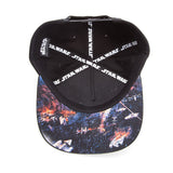 A New Hope Main Logo Snapback Baseball Cap With Space Battle Brim, Black