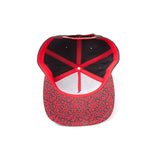 Super Mario Bros. Mario Face Rubber Patch Snapback Baseball Cap With Animal Print Brim, Black-red