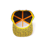 Super Mario Bros. Bowser Rubber Patch Snapback Baseball Cap With Animal Print Brim, Orange-black