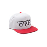 Super Mario Bros. Japanese Mario Logo Snapback Baseball Cap, Unisex, Grey-red