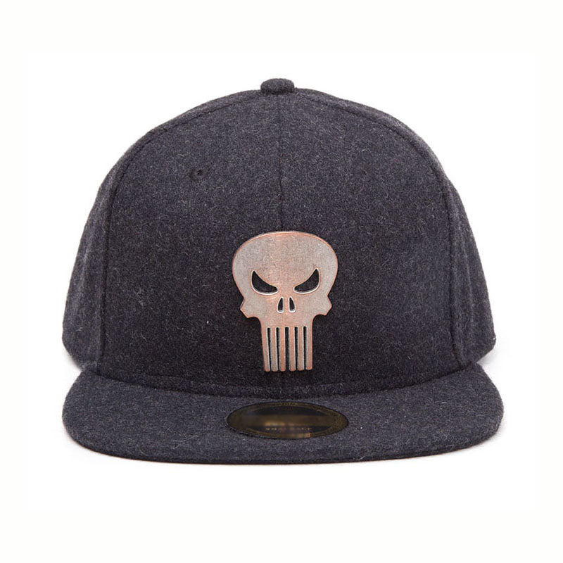 The Punisher Skull Logo Badge Snapback Baseball Cap, Black