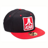 Embroidered Logo Badge Snapback Baseball Cap, Black-red