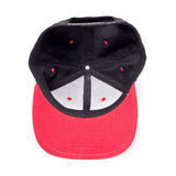 Embroidered Logo Badge Snapback Baseball Cap, Black-red