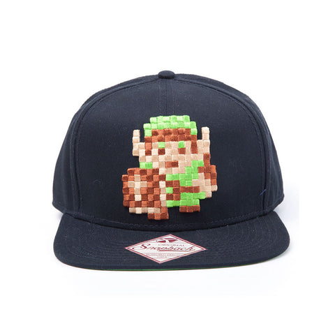 Legend Of Zelda Pixelated Link Snapback Baseball Cap, Black