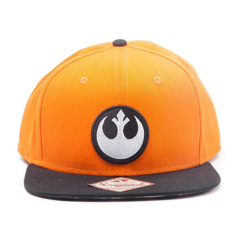 Resistance Logo Embroidered Patch Snapback Baseball Cap, Orange-black