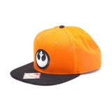 Resistance Logo Embroidered Patch Snapback Baseball Cap, Orange-black