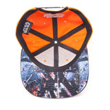 Resistance Logo Embroidered Patch Snapback Baseball Cap, Orange-black