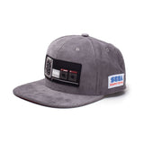 Mastersystem Controller Badge Patch Snapback Baseball Cap, Unisex, Grey-red