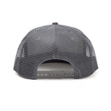 Printed Label Logo Trucker Snapback Baseball Cap, Black